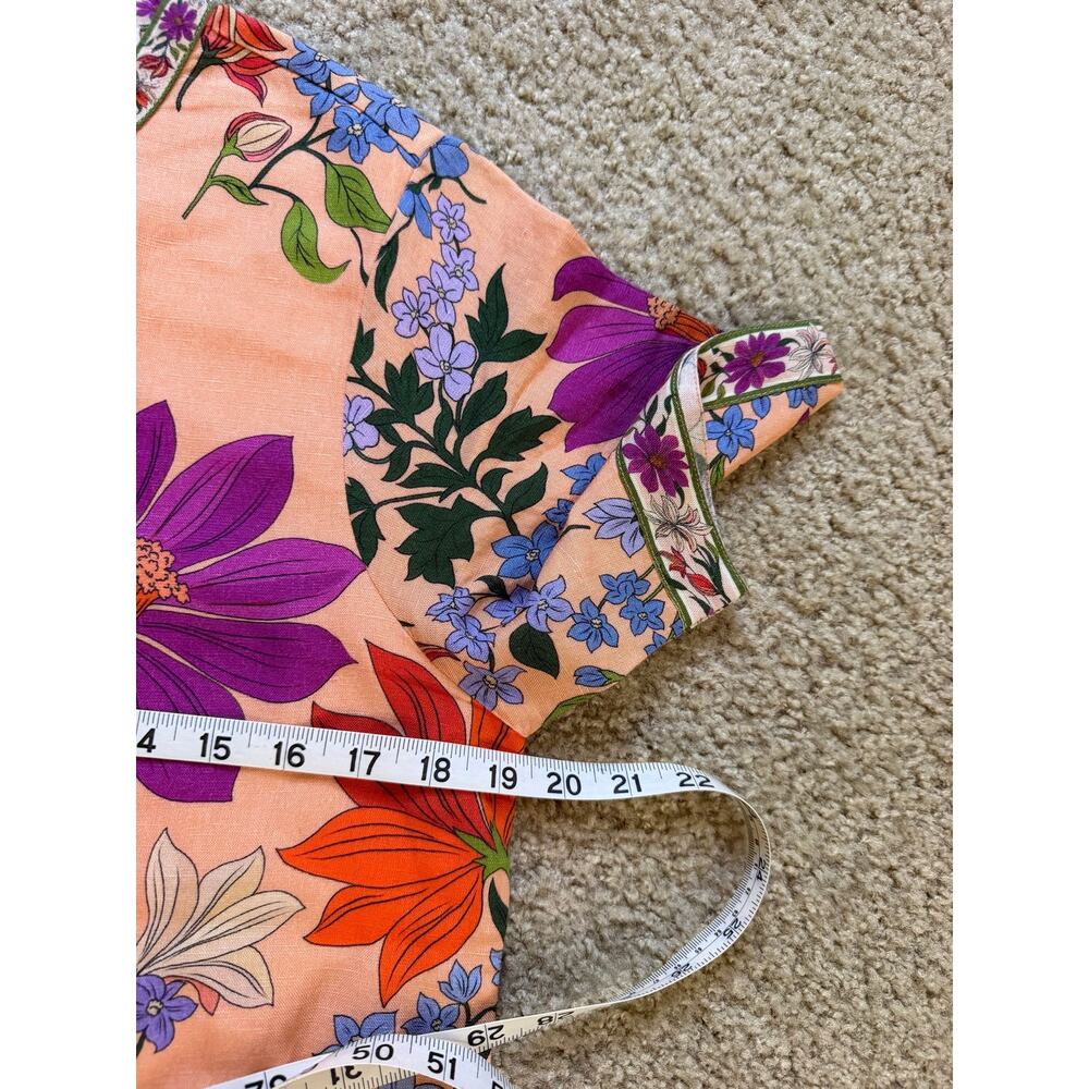 RARE Elizabeth James The Label Tess Midi Peach Floral Dress - Picture 9 of 10
